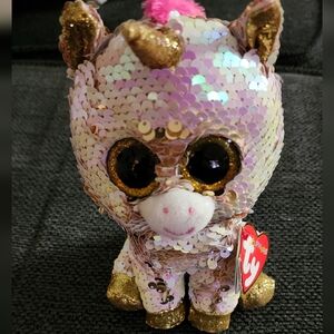 Fantasia Flippable Sequin Unicorn Beanie Baby